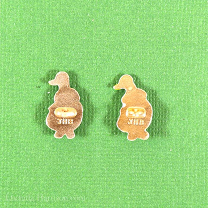 JHB Miniature Christmas Geese Buttons Set of 2