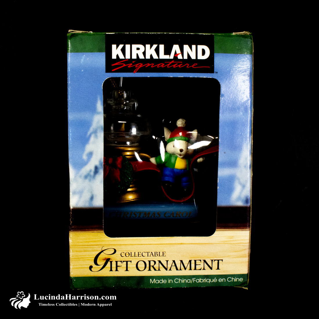 VTG Kirkland Signature Collectable Ornament Mouse on Christmas Carol Book