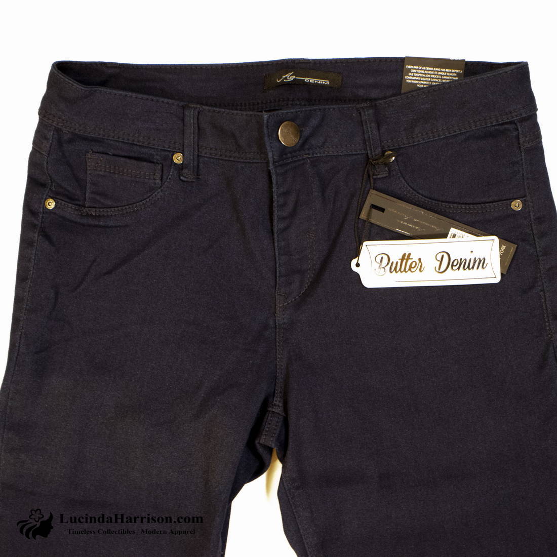 AZ Butter Denim Dark Navy Capri Jeans Petite 12