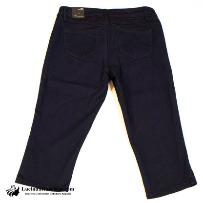 AZ Butter Denim Dark Navy Capri Jeans Petite 12