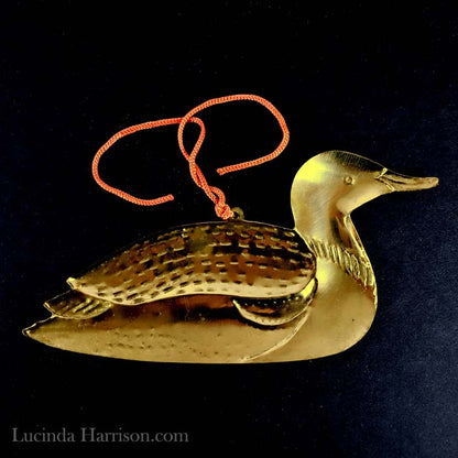 Vintage 1986 Brass Mallard Duck Ornament Pacific Rim Imports