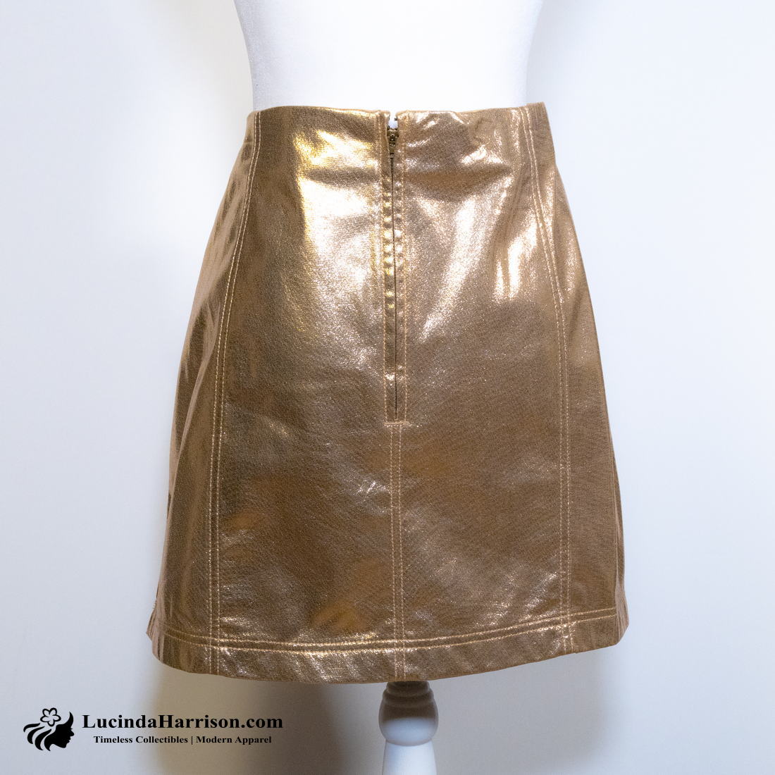 Wild Fable Gold Metallic Champagne Mini Skirt Size 18