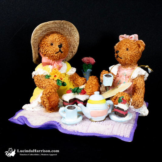 VTG Mercuries Bears Figurine Flowers For My Best Friend Tea Party