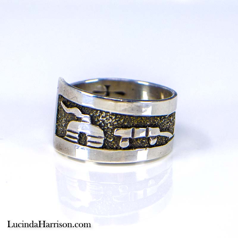 Gene Gibson Navajo Sterling Silver Storyteller Ring