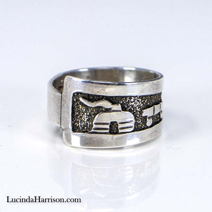 Gene Gibson Navajo Sterling Silver Storyteller Ring