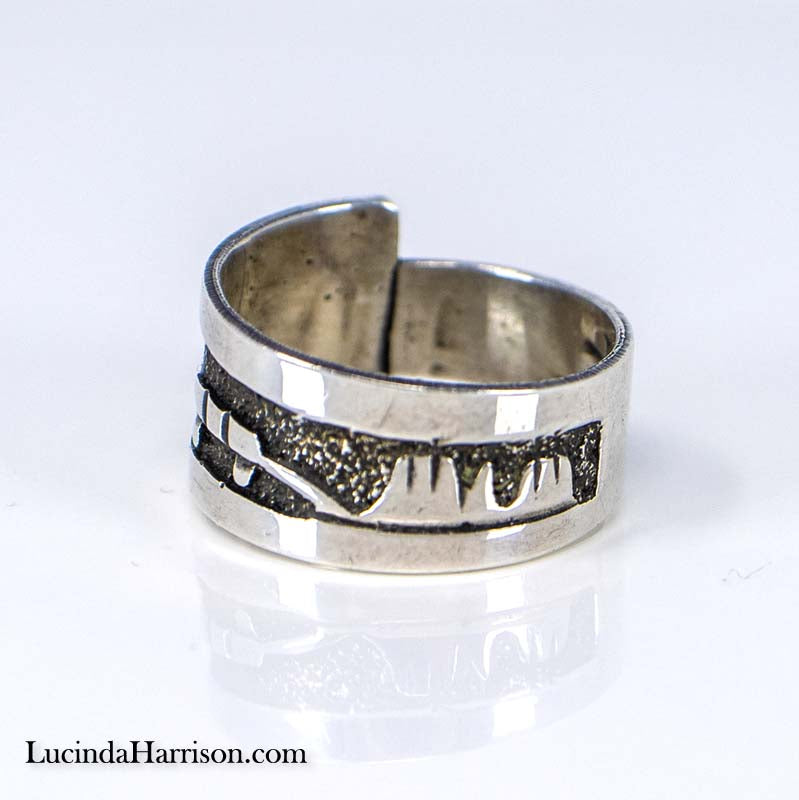 Gene Gibson Navajo Sterling Silver Storyteller Ring