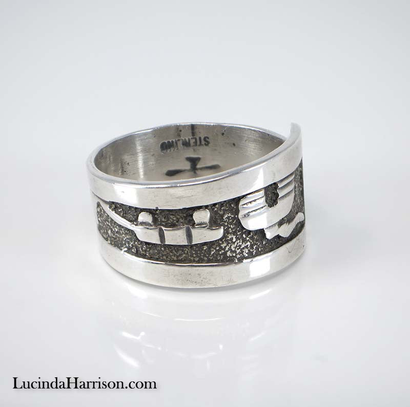 Gene Gibson Navajo Sterling Silver Storyteller Ring