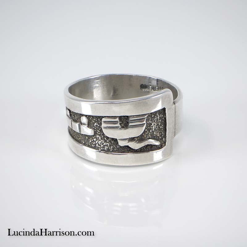 Gene Gibson Navajo Sterling Silver Storyteller Ring