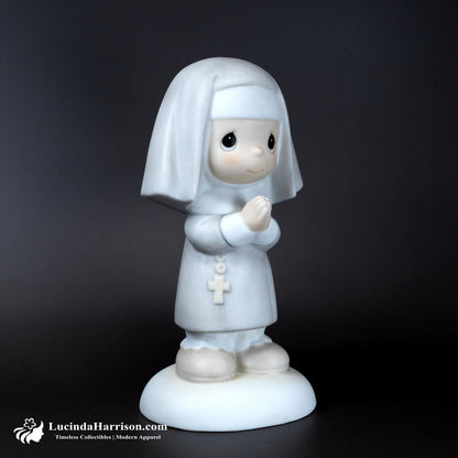 VTG Enesco Precious Moments Nun Get into the Habit of Praying