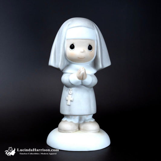 VTG Enesco Precious Moments Nun Get into the Habit of Praying