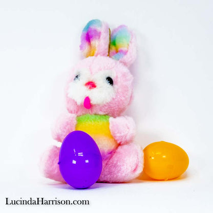 Rainbow Plush Easter Bunny Spring Rabbit Multicolors