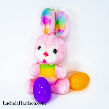 Rainbow Plush Easter Bunny Spring Rabbit Multicolors