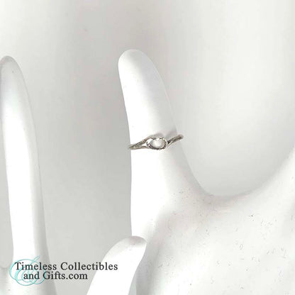 Sterling Silver Thin Open-Heart Minimalism Ring Size 5