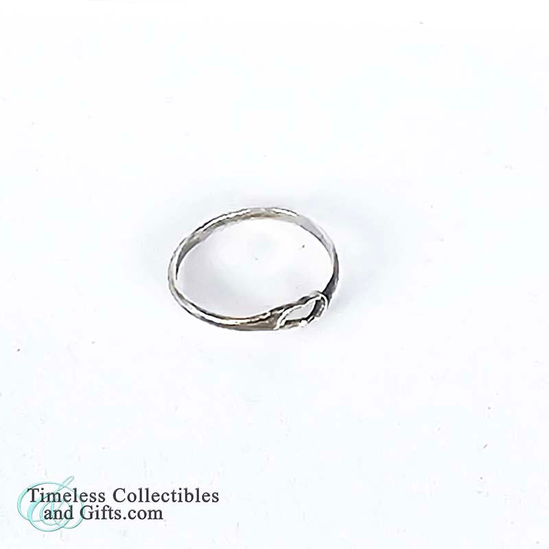 Sterling Silver Thin Open-Heart Minimalism Ring Size 5