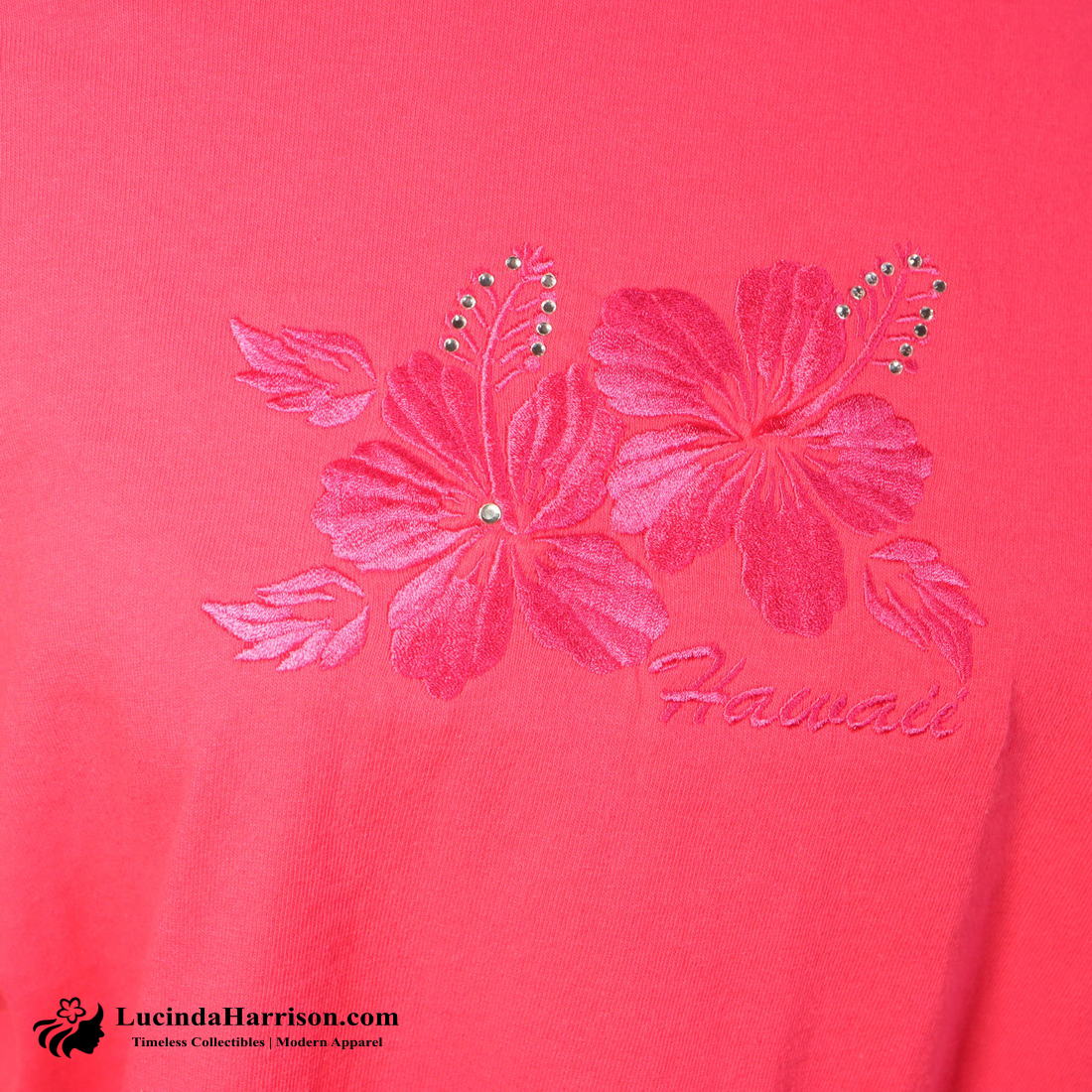 Sun International Dark Pink Hawaii Hibiscus Flower T-Shirt