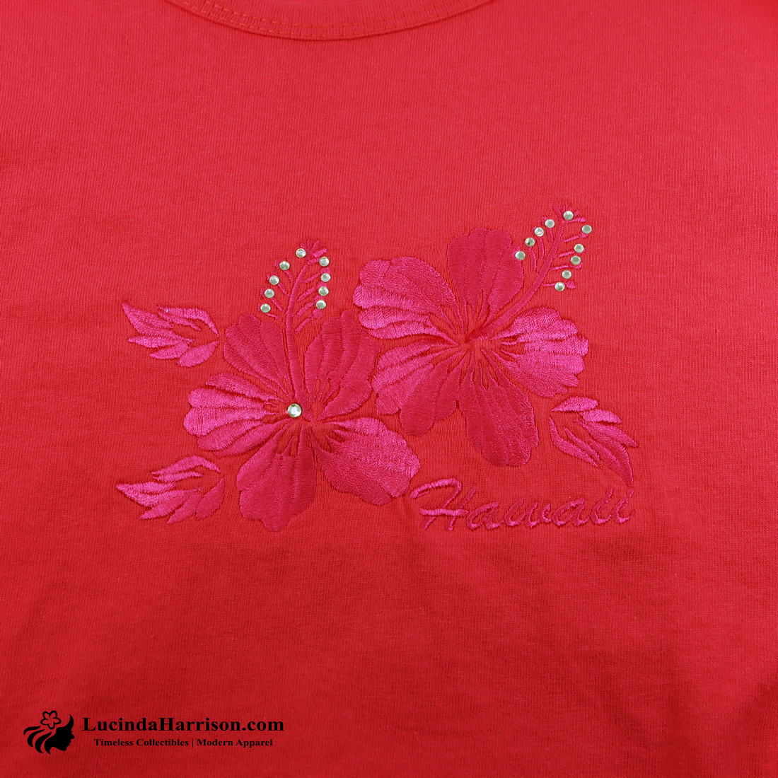 Sun International Dark Pink Hawaii Hibiscus Flower T-Shirt