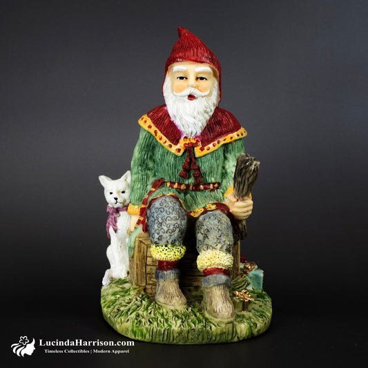 Swedish Jultomten Santa Claus and Cat Figurine