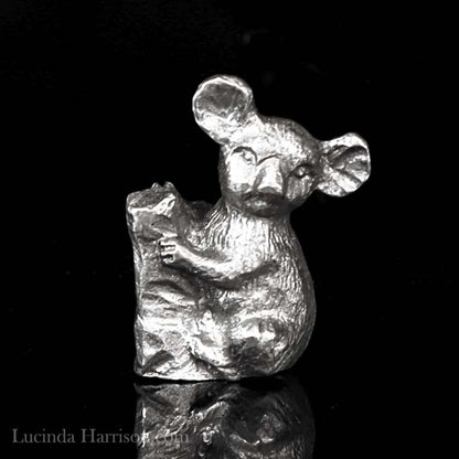 1986 Rawcliffe Miniature Pewter Koala Bear Signed 1 Inch Tall USA