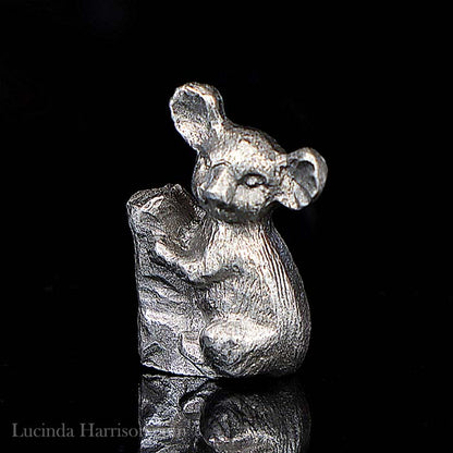 1986 Rawcliffe Miniature Pewter Koala Bear Signed 1 Inch Tall USA