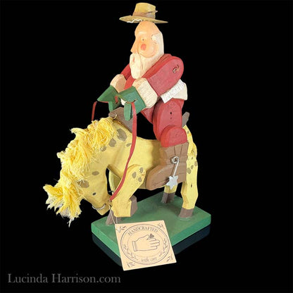 1989 Midwest Imports Articulated Western Wood Santa Claus Display