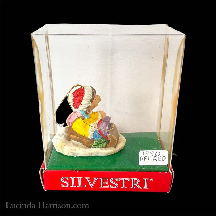 1990 Silvestri Outdoor Fun Girl on Sled Ornament