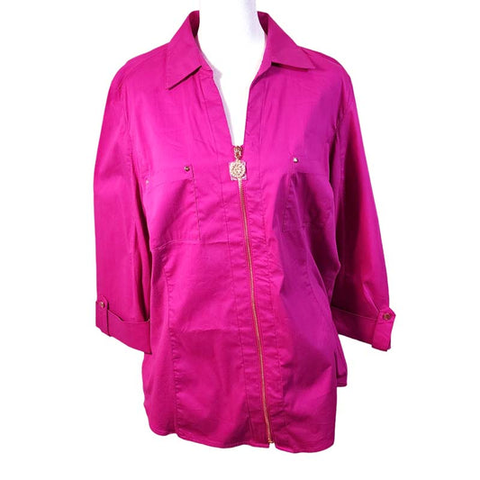 Anne Klein Ladies Fuchsia Pink Designer Top Size XL