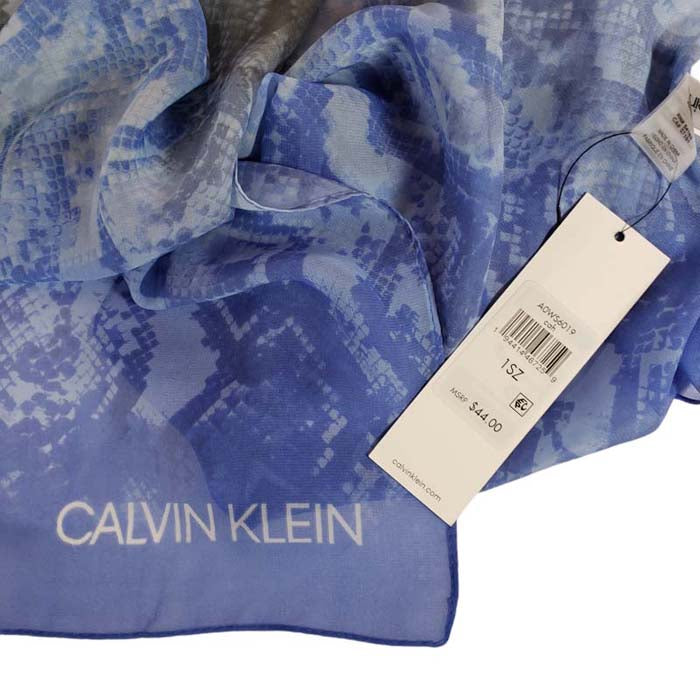 Calvin Klein Chiffon Blue Grey Scarf