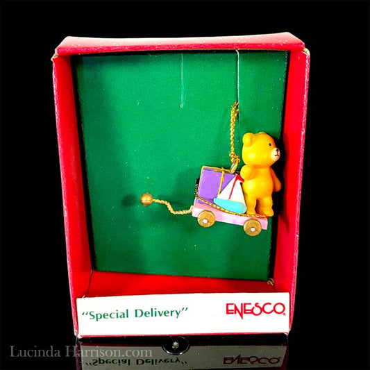 Enesco 1989 Miniature Bear Sailboat Ornament