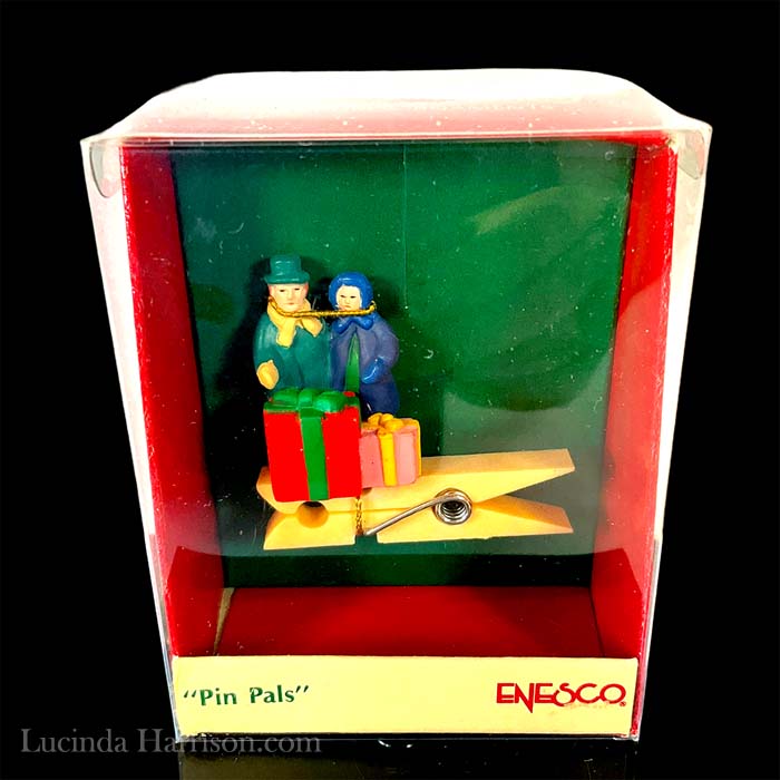 Enesco 1989 PIN PALS Miniature Ornament Man and Woman