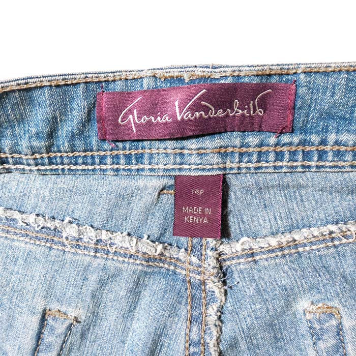 Gloria Vanderbilt Petite Belted Capris Stonewash Jeans Petite 14P