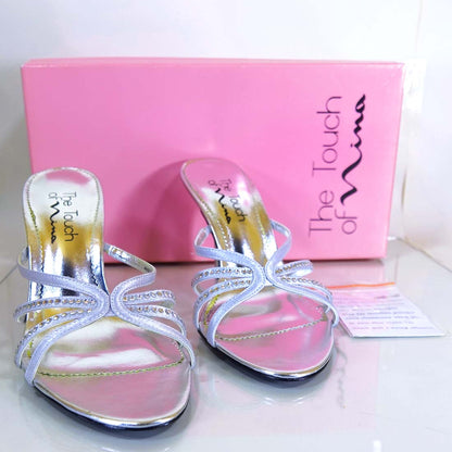 Nina Valero Silver Rhinestone Sandals Size 6M